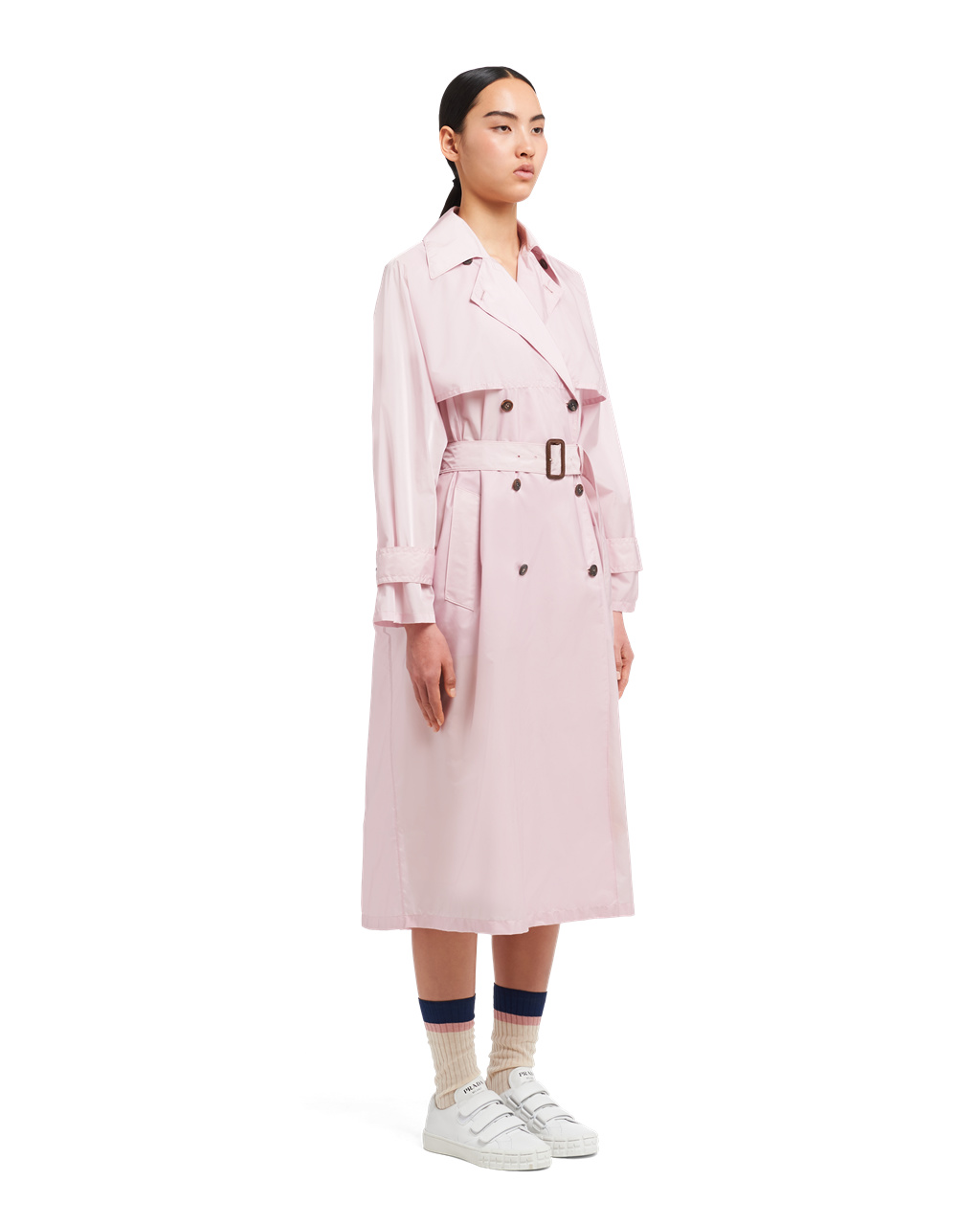 Prada Lette Nylon Trench Coat Opaline | 124-KZWONC