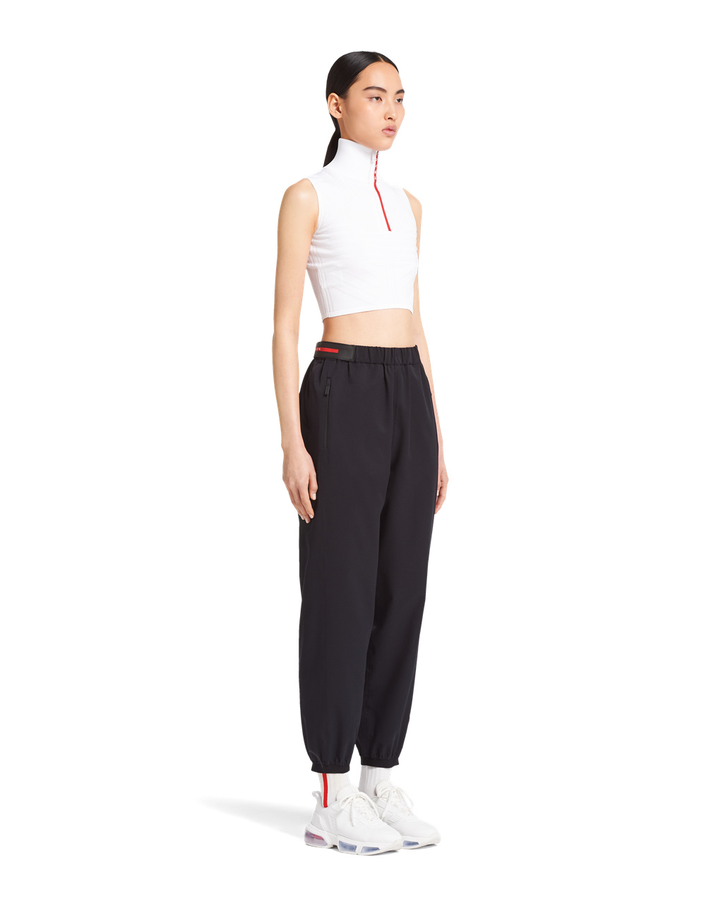 Prada Light Bi-stretch Brede-leg Pants Svarte | 706-MQIBYG