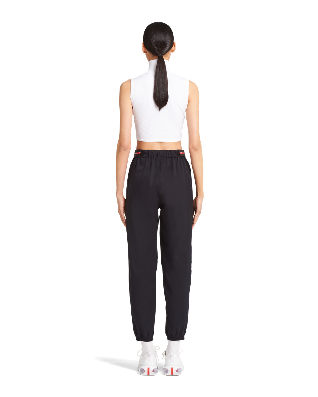 Prada Light Bi-stretch Brede-leg Pants Svarte | 706-MQIBYG