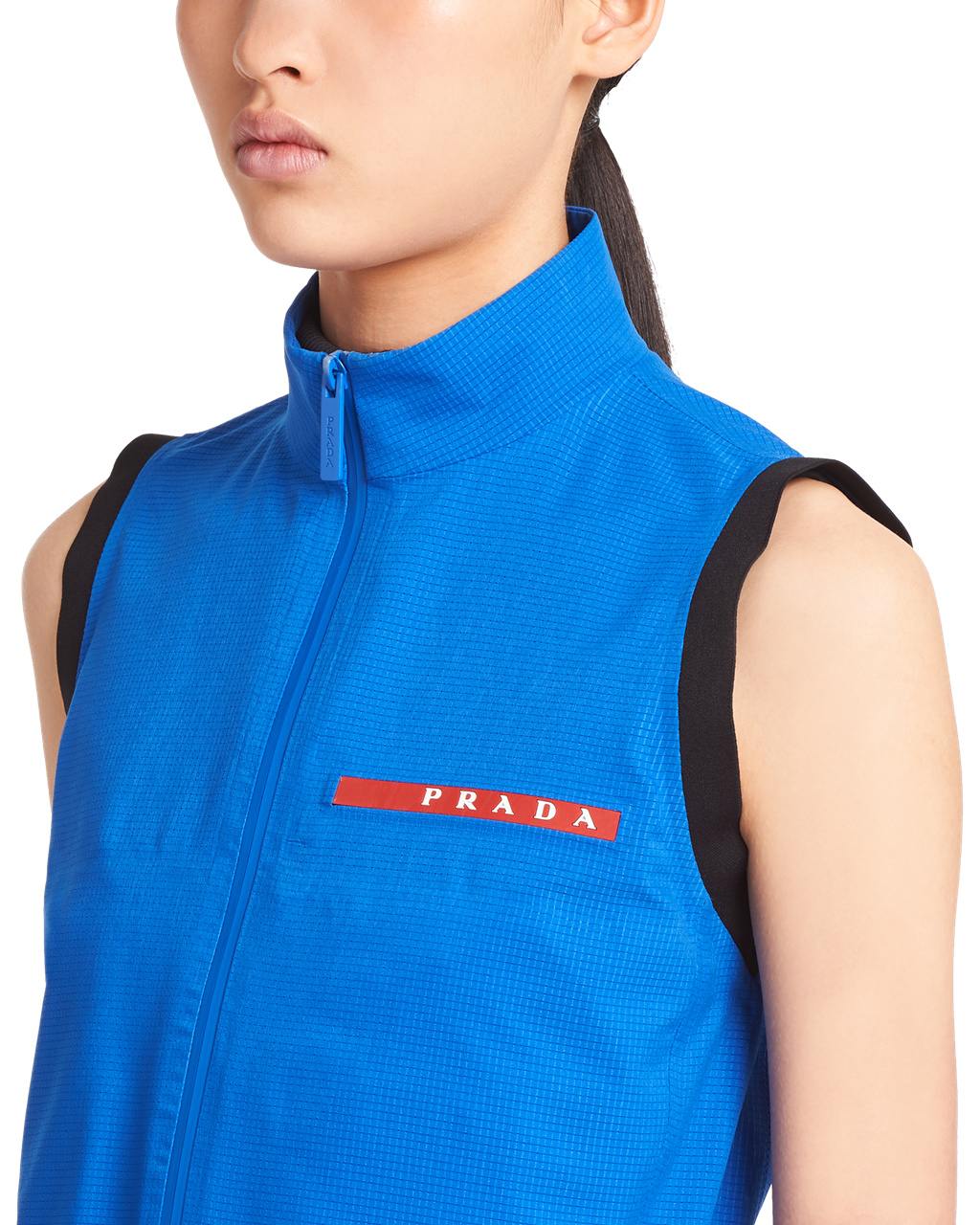 Prada Light Bi-stretch Cropped Vest Blå | DLIBPH610