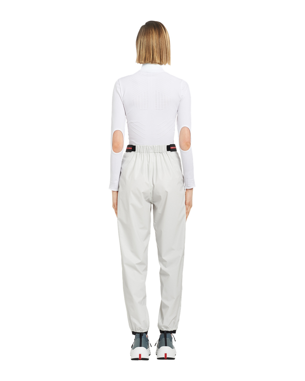 Prada Light Nylon Brede-leg Pants Hvite | 697-MEGUXH