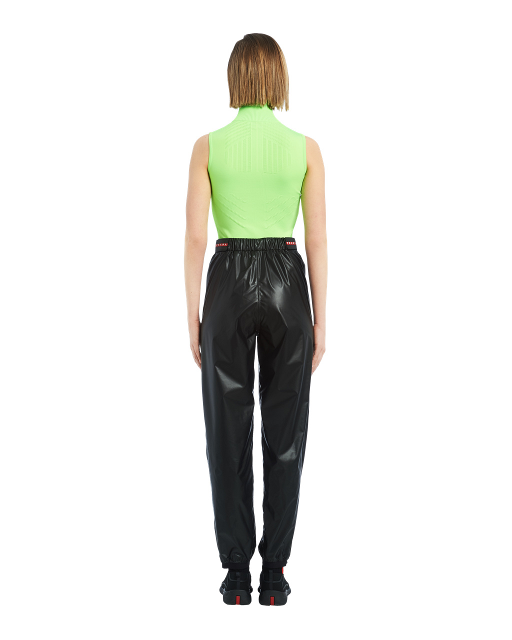 Prada Light Nylon Brede-leg Pants Svarte | 153-SNDWVR