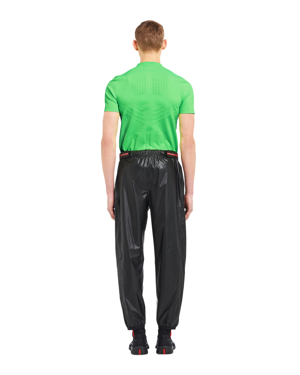 Prada Light Nylon Brede-leg Pants Svarte | 856-GYKJDO