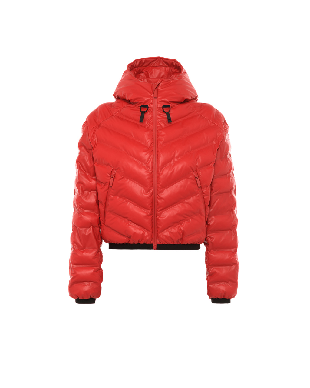 Prada Light Nylon Hette Puffer Jacket Rød | 516-KDGOCM