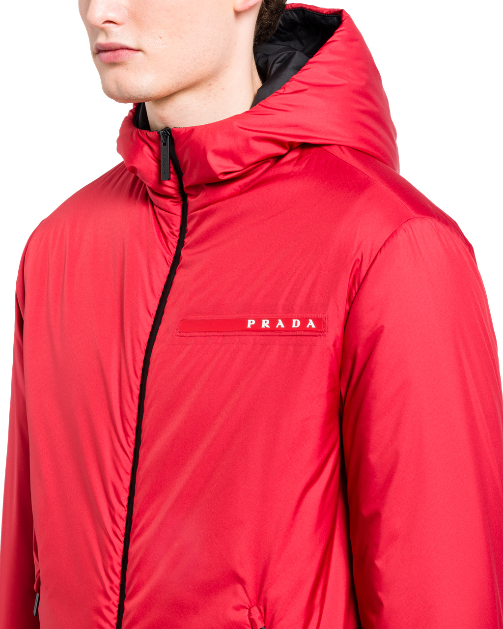 Prada Light Polyester Padded Jacket Rød | 275-QHBNUK