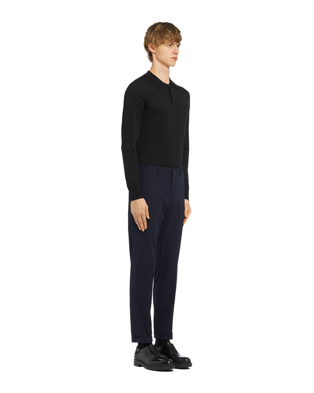 Prada Light Stretch Techno Fabric Trousers Marineblå | HLNPOW920