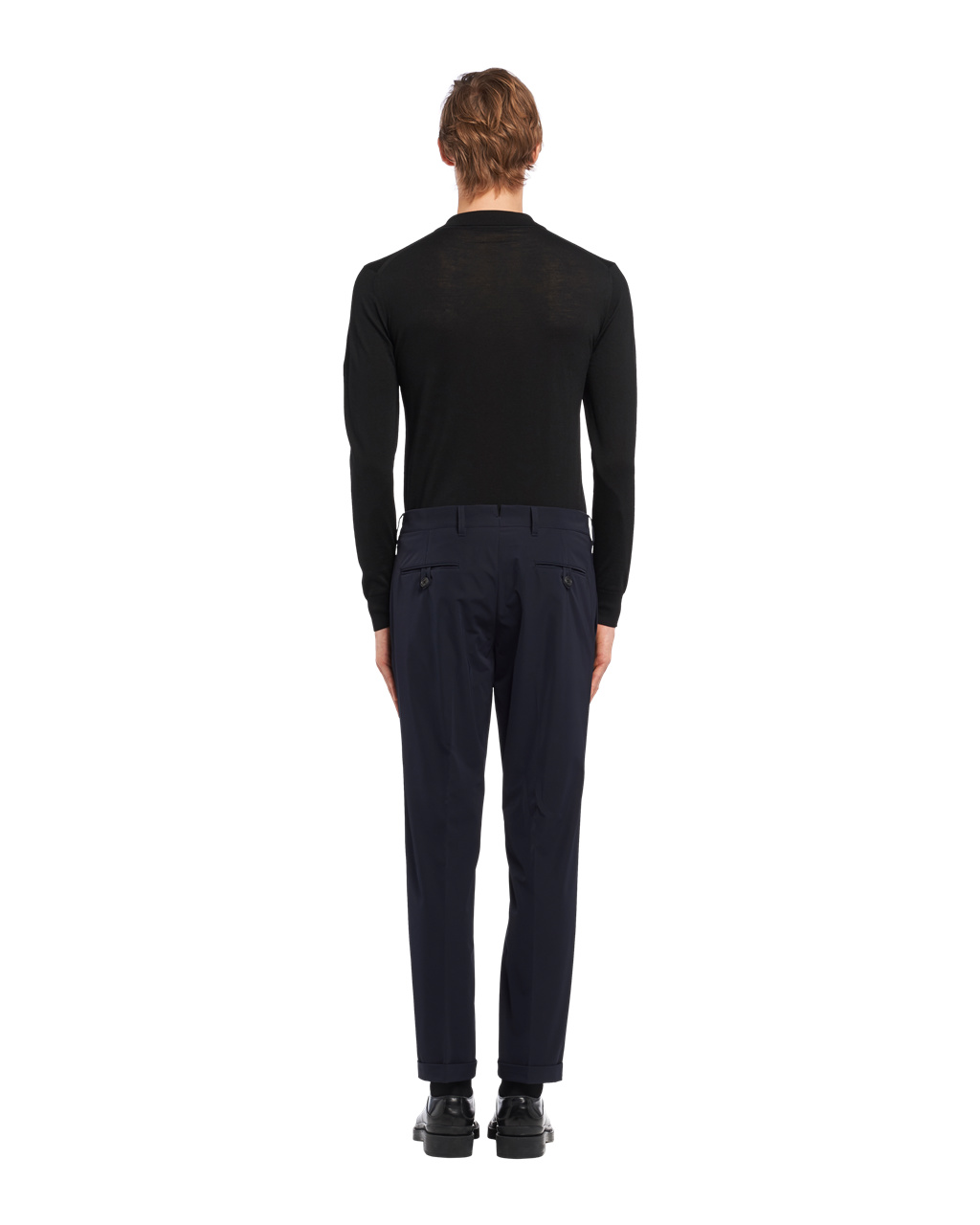 Prada Light Stretch Techno Fabric Trousers Marineblå | HLNPOW920