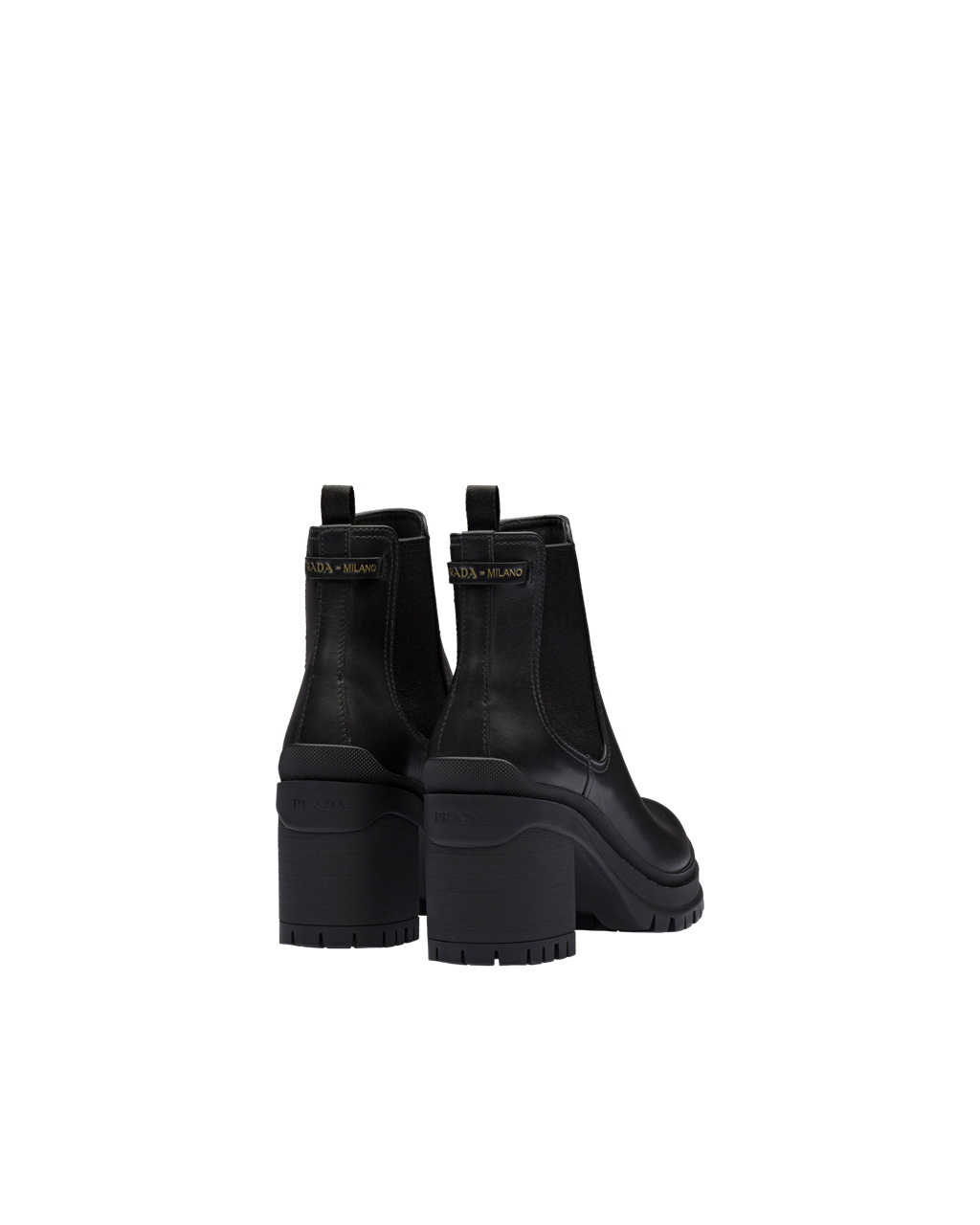 Prada Lær Booties Svarte | 182-TUOESB