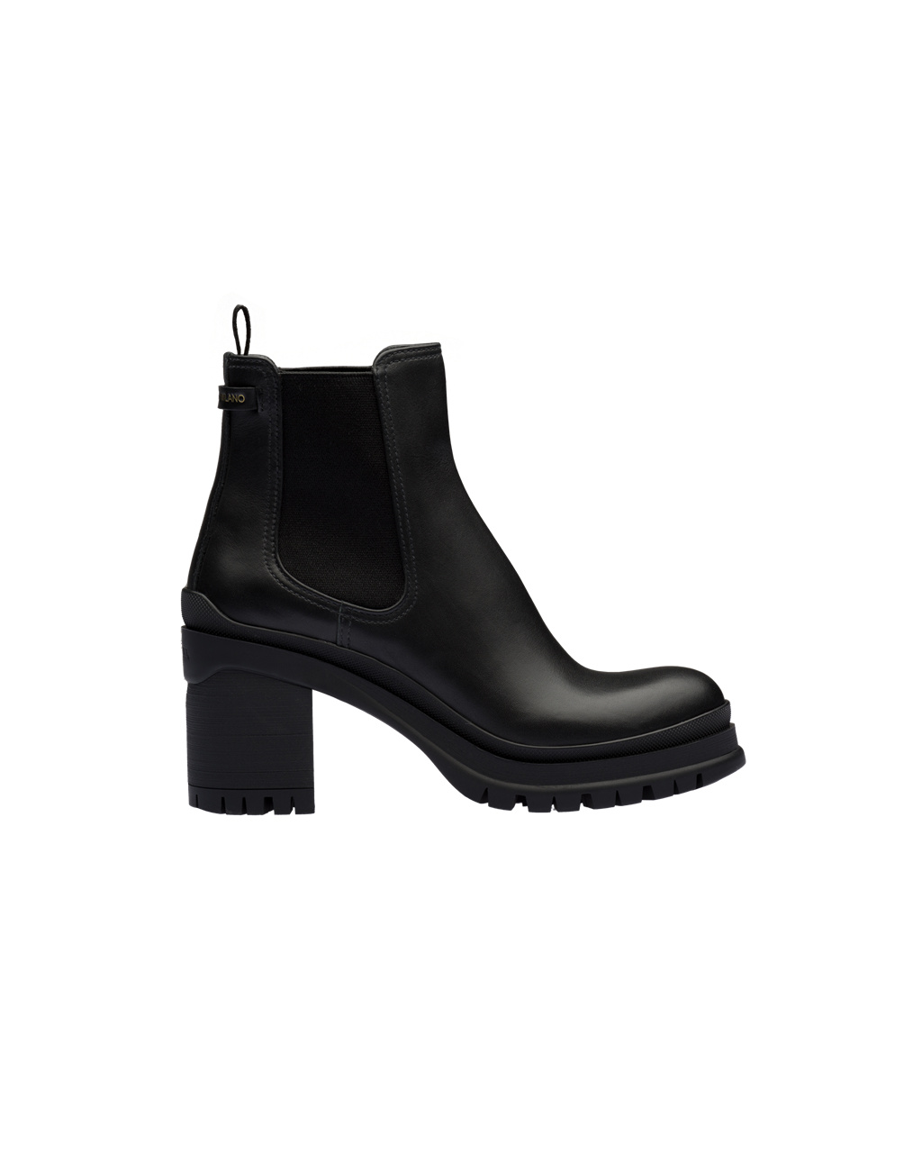 Prada Lær Booties Svarte | 182-TUOESB