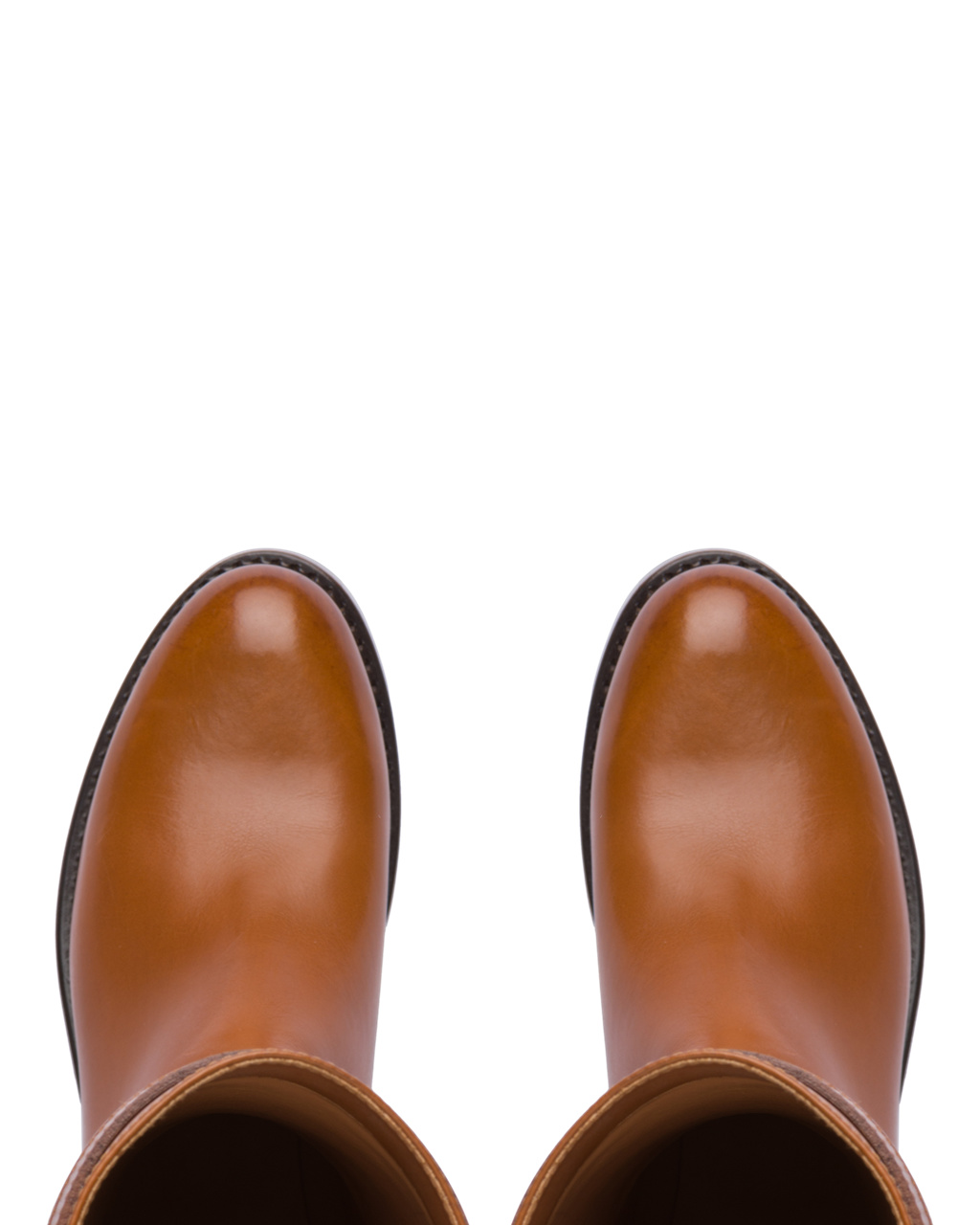 Prada Lær Boots Cognac | 719-DYBLOC