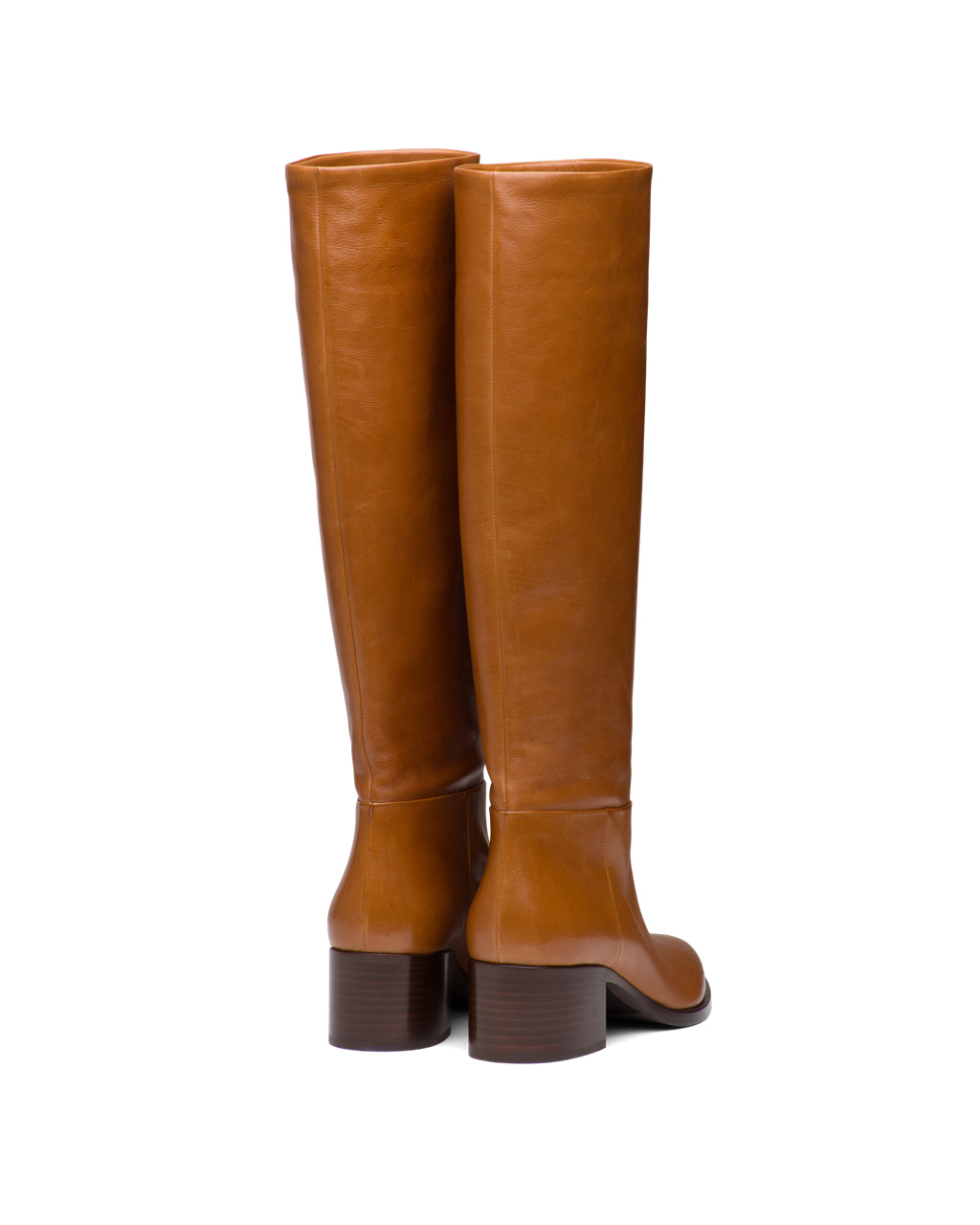 Prada Lær Boots Cognac | 829-EGUKHI