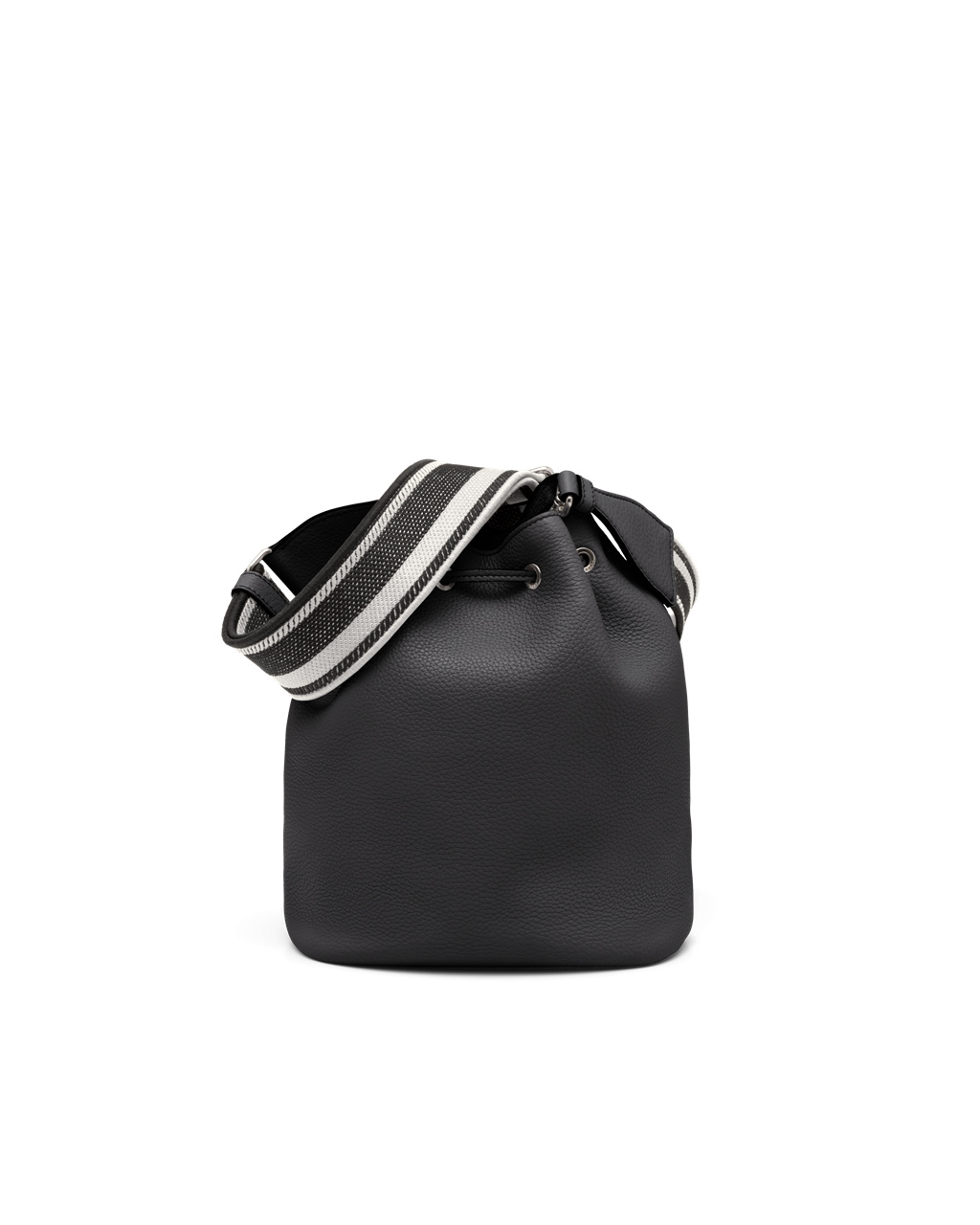 Prada Lær Bucket Bag Svarte | 352-MDPWJH