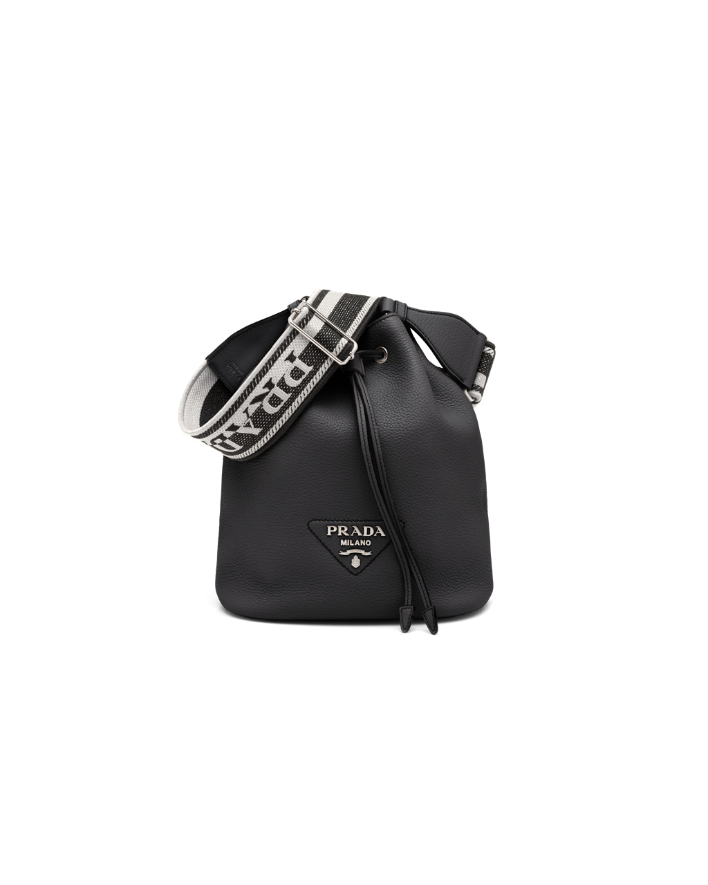 Prada Lær Bucket Bag Svarte | 352-MDPWJH