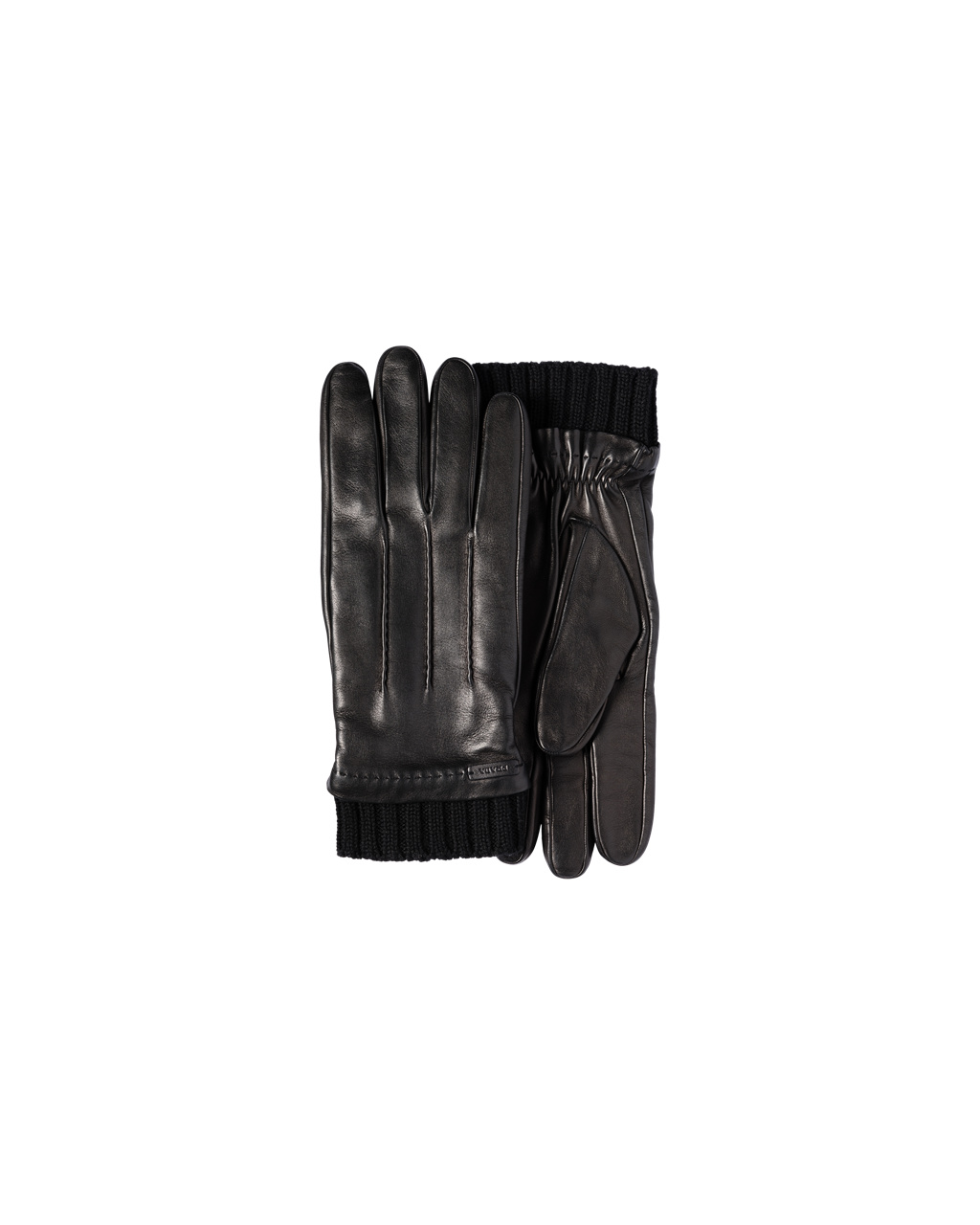 Prada Lær Gloves Svarte | 638-BDZAPE