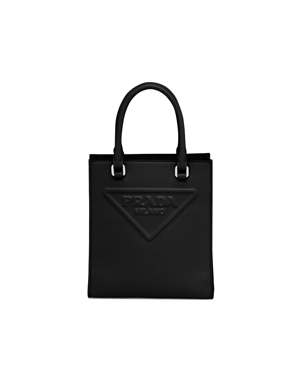 Prada Lær Handbag Svarte | FCXWLH793