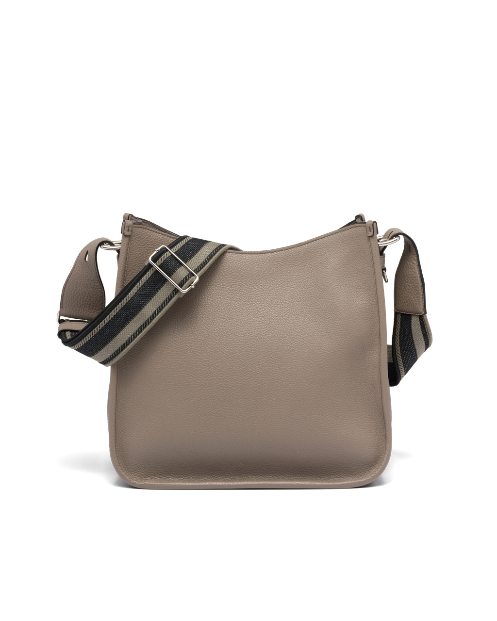 Prada Lær Hobo Bag Clay Gray | 307-EWOLKI