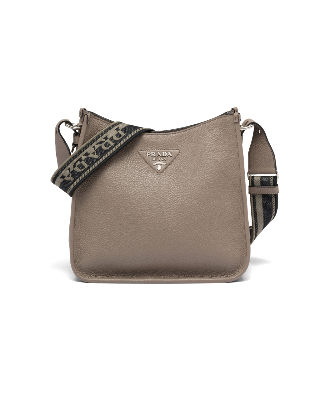 Prada Lær Hobo Bag Clay Gray | 307-EWOLKI