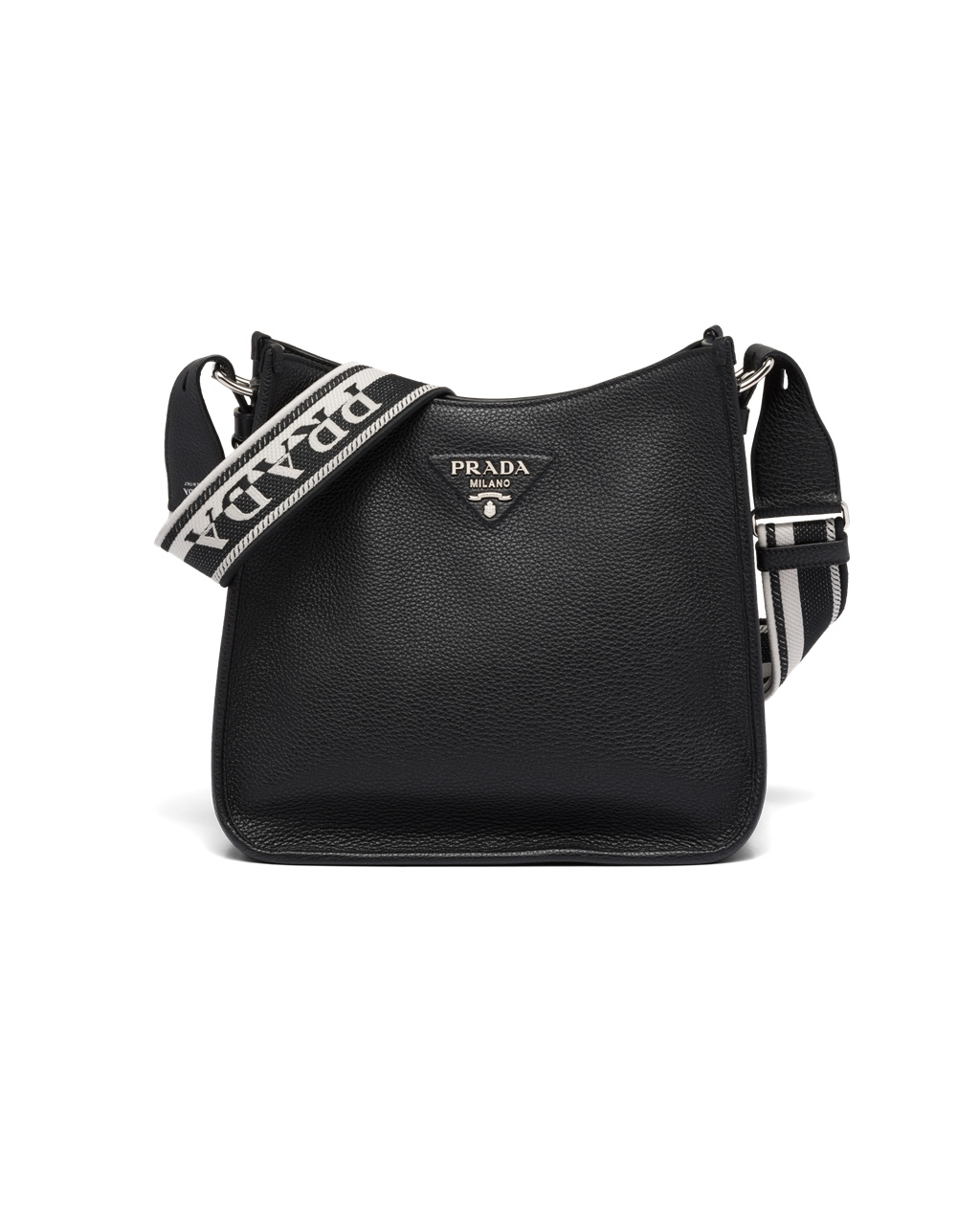 Prada Lær Hobo Bag Svarte | 530-JNKAXY