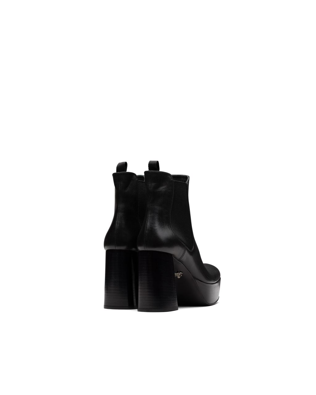 Prada Lær Platform Booties Svarte | 503-UGRWOI