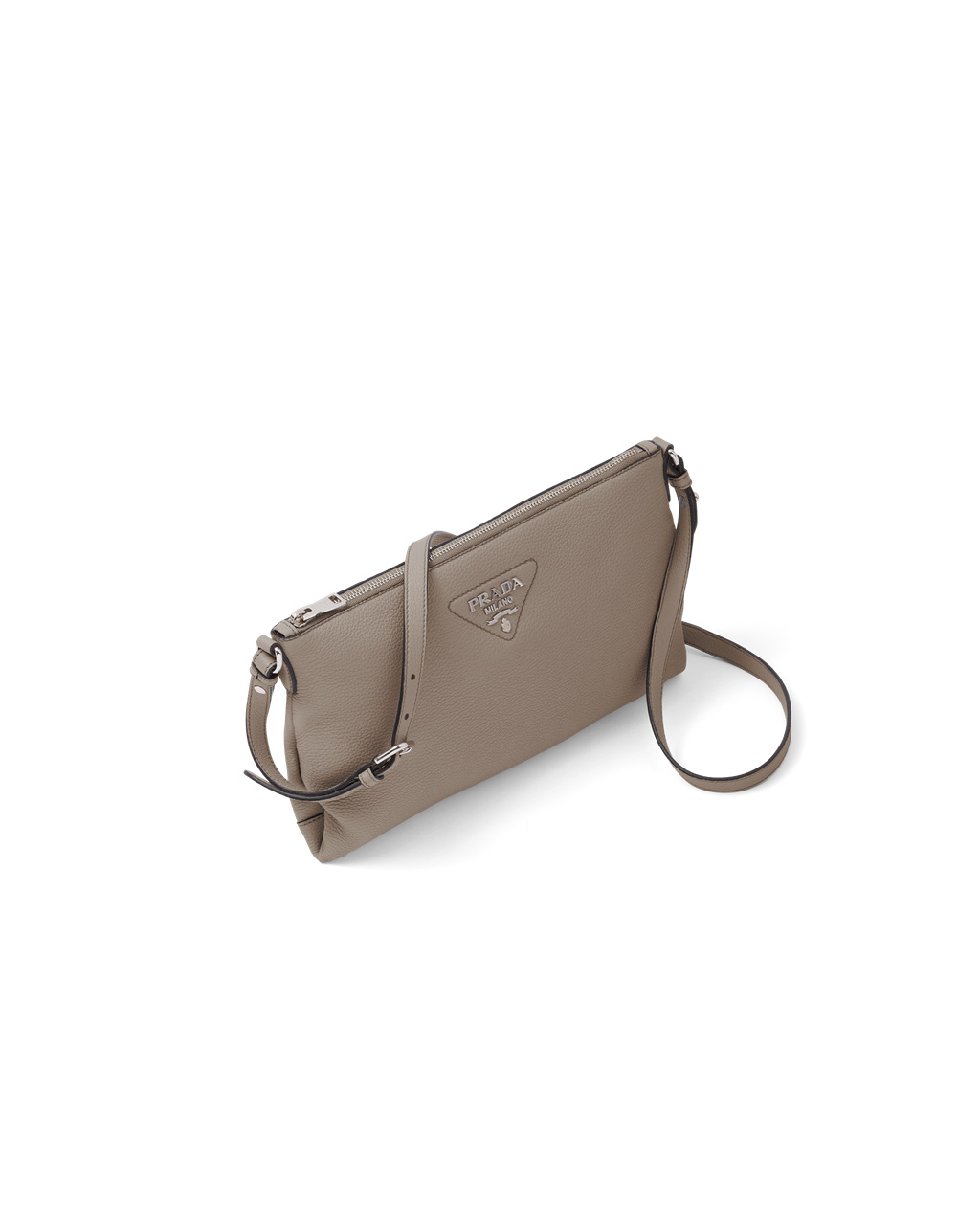 Prada Lær Shoulder Bag Clay Gray | 391-WLTZPE