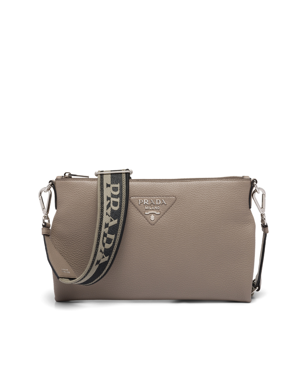 Prada Lær Shoulder Bag Clay Gray | 391-WLTZPE