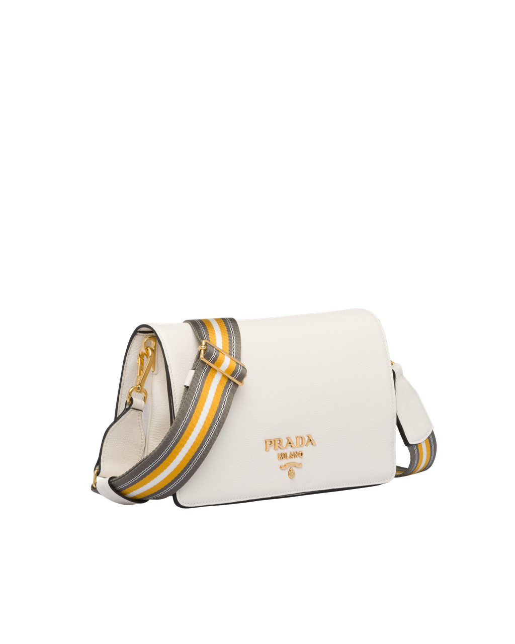 Prada Lær Shoulder Bag Hvite | TKRUEQ039