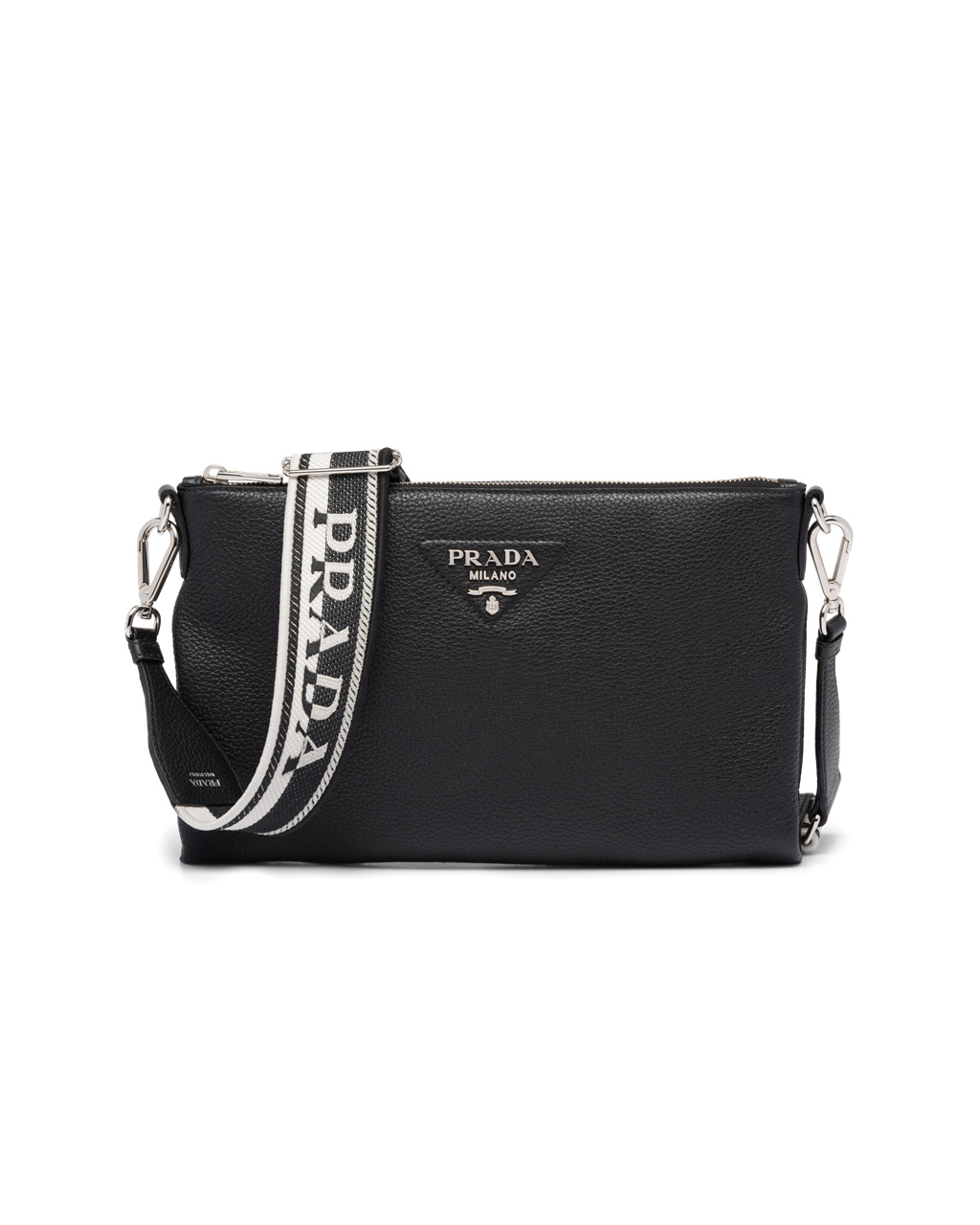 Prada Lær Shoulder Bag Svarte | 106-VLWXNY