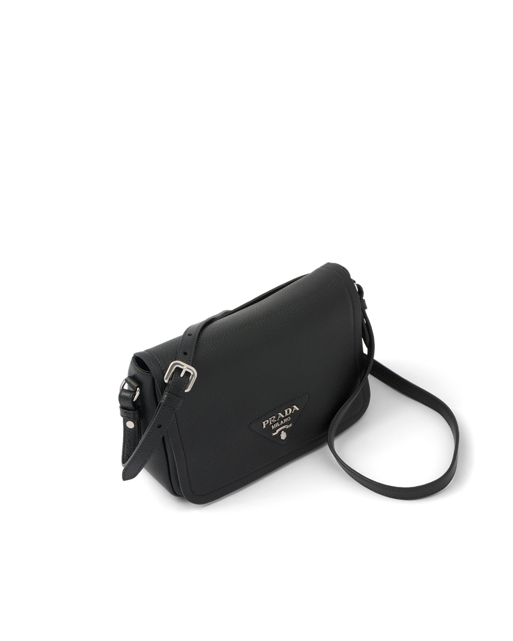 Prada Lær Shoulder Bag Svarte | 904-QMWBUA