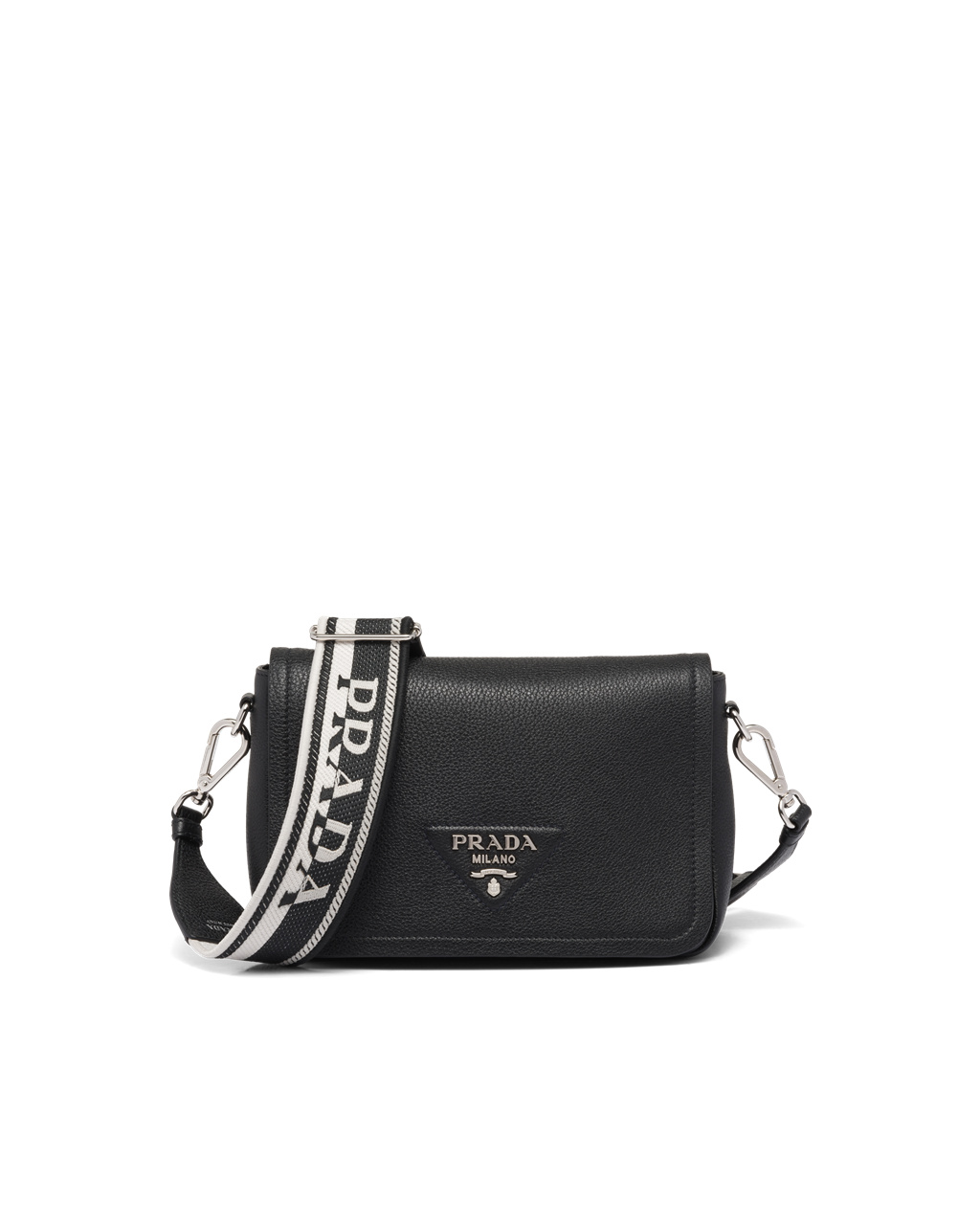 Prada Lær Shoulder Bag Svarte | 904-QMWBUA