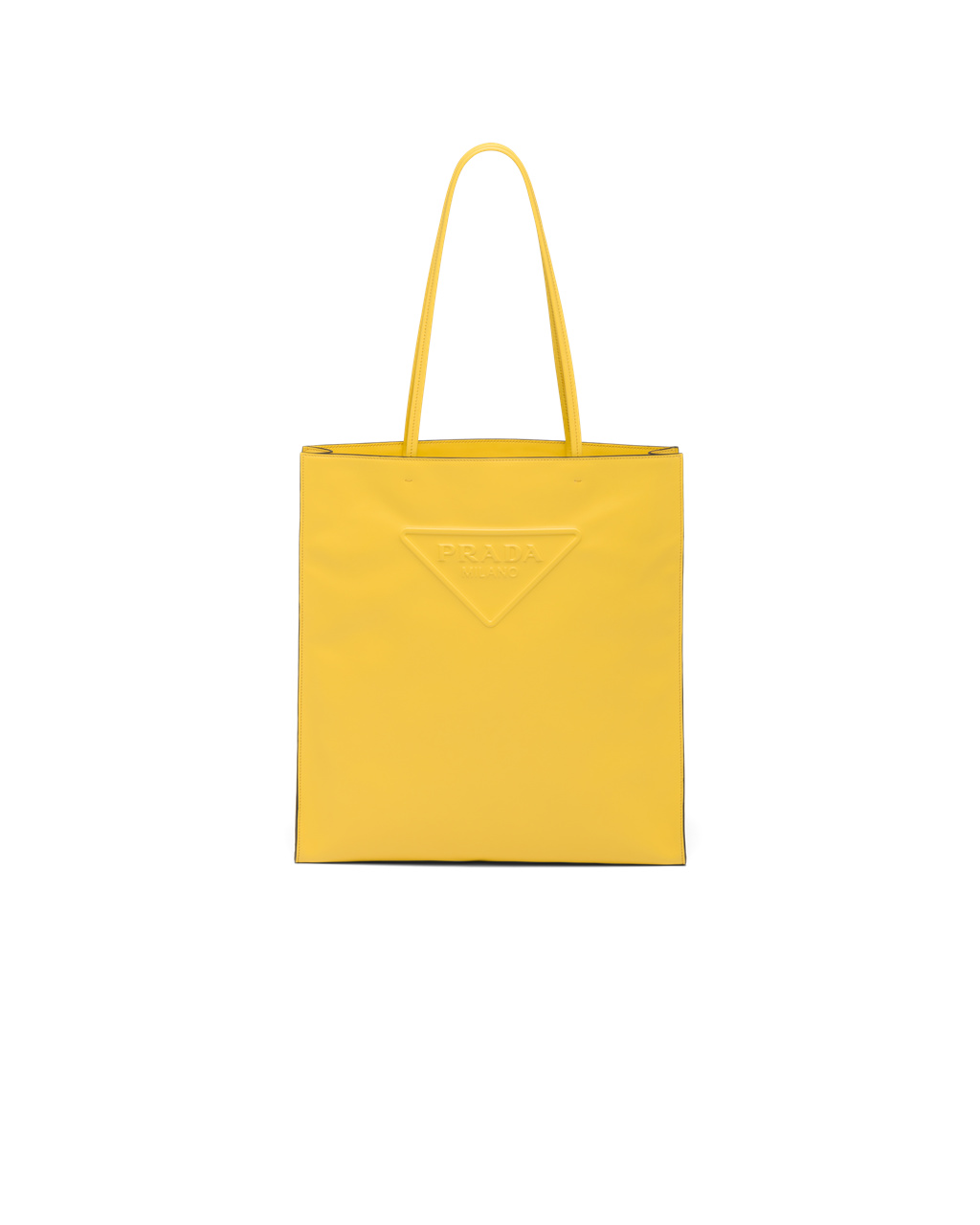 Prada Lær Tote Bag Gul | RDTVNB124