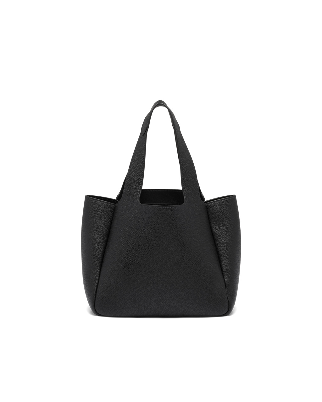 Prada Lær Tote Svarte | GUTQDW982