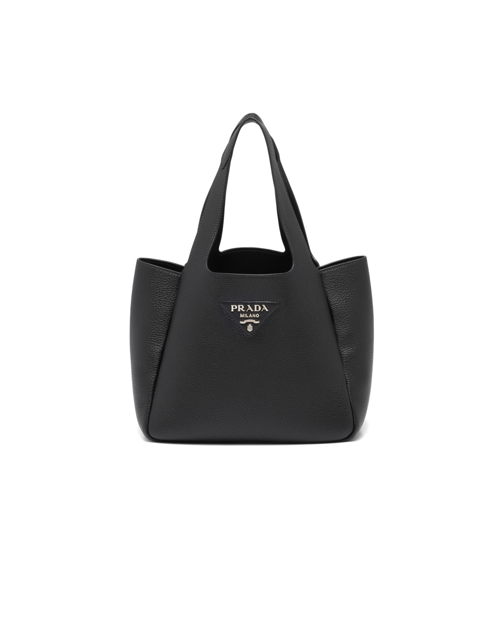 Prada Lær Tote Svarte | GUTQDW982