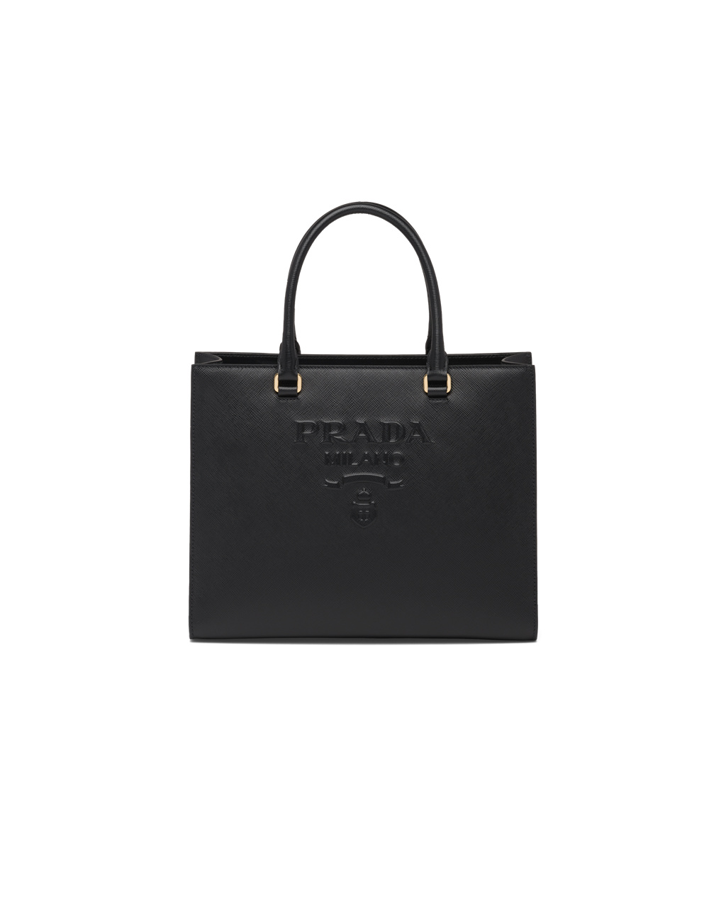 Prada Medium Saffiano Lær Handbag Svarte | CTXAUY178