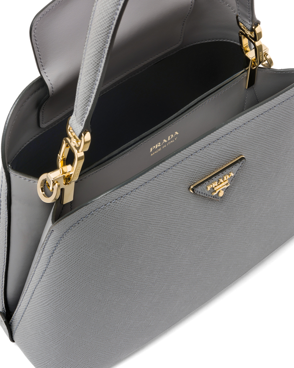 Prada Medium Saffiano Lær Prada Matinée Bag Slate Gray | VKSLCP124