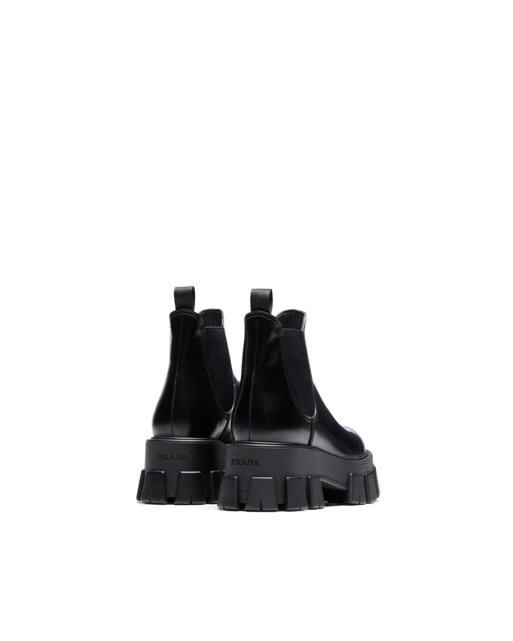 Prada Monolith Brushed Lær Chelsea Boots Svarte | 754-FWBMPN