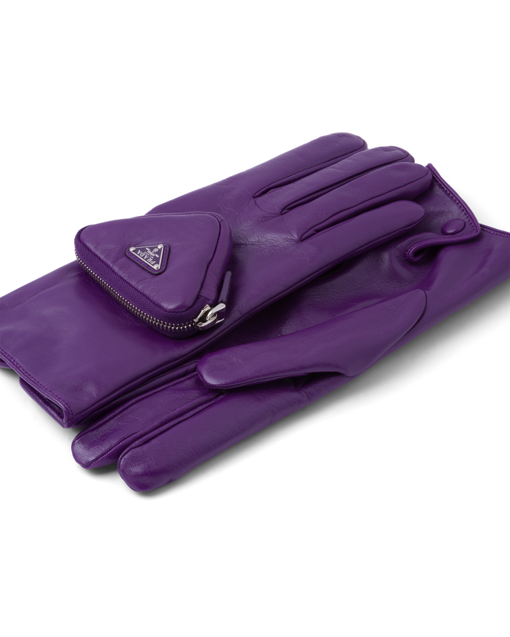 Prada Napa Lær Gloves Cyclamen | 913-HZWNAT