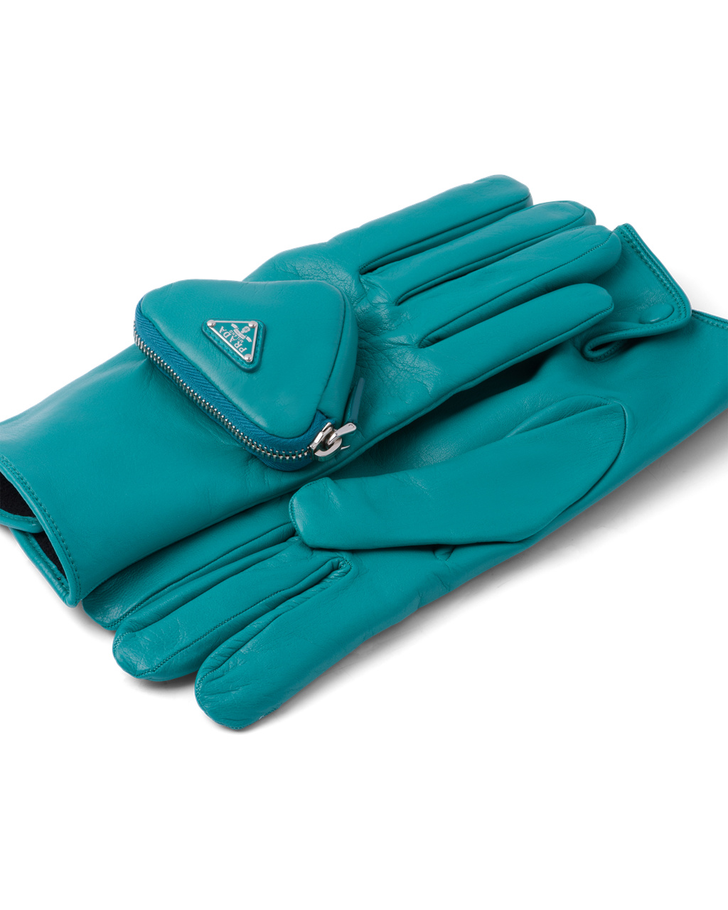 Prada Napa Lær Gloves Påfugl Blå | 135-APNQED