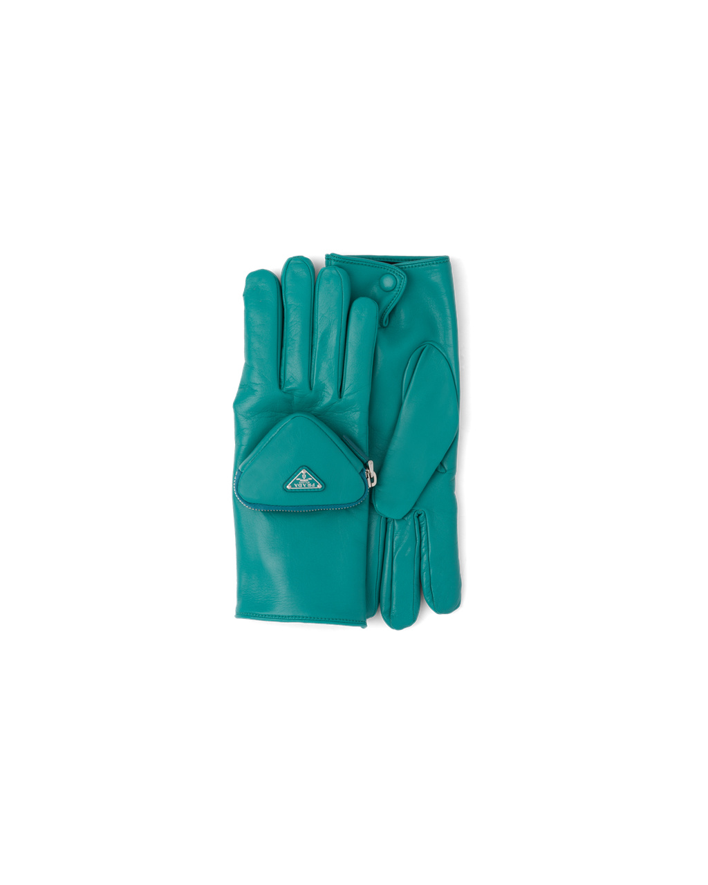 Prada Napa Lær Gloves Påfugl Blå | 135-APNQED