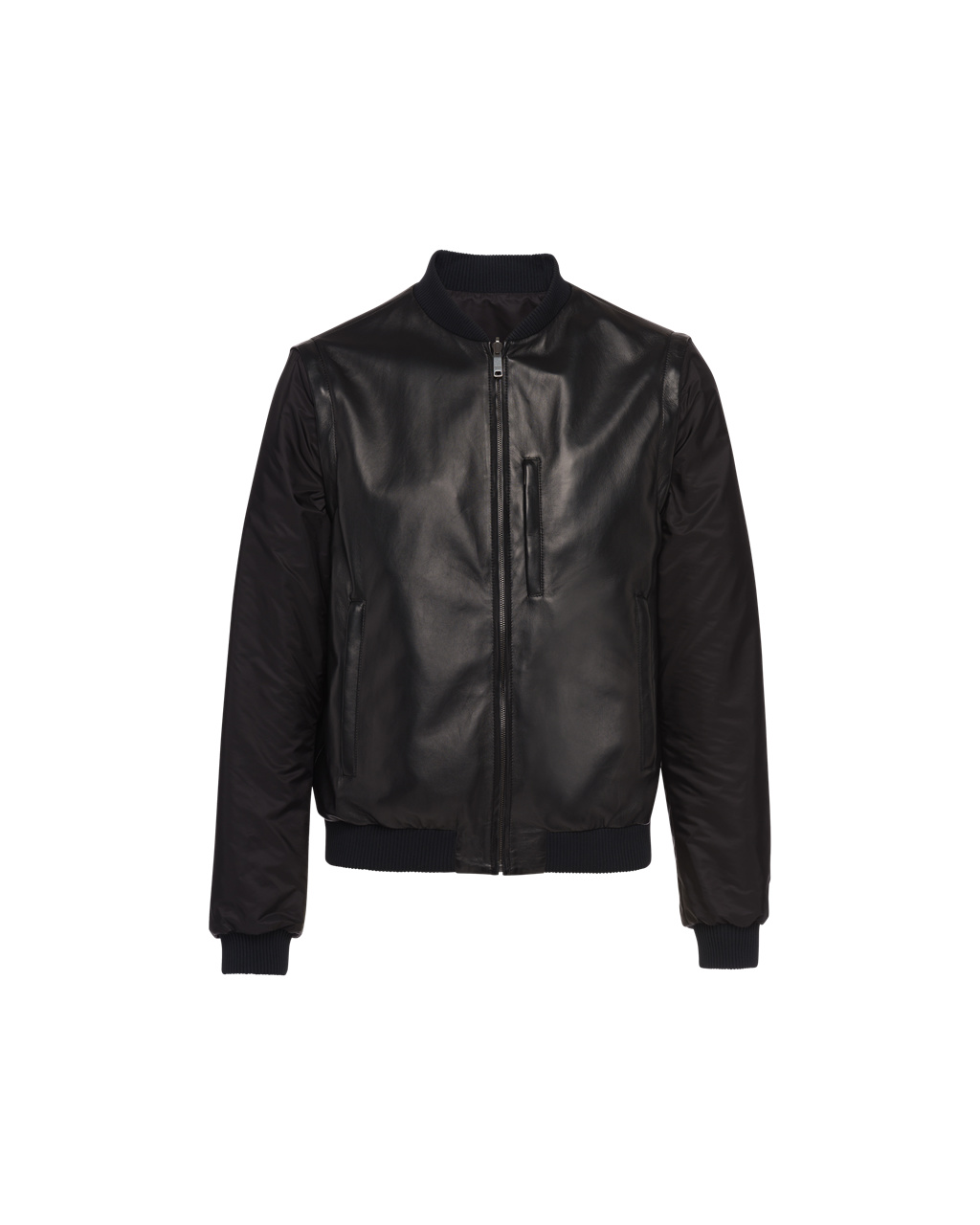 Prada Nappa Lær Jacket Svarte | 208-GNHDZF