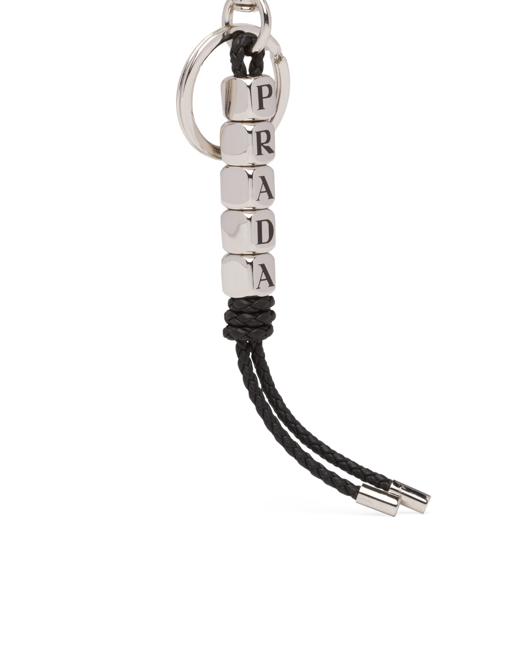 Prada Nappa Lær Keychain Svarte | 428-VFGPJI