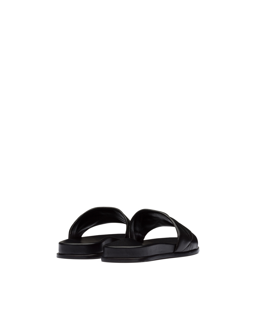 Prada Nappa Lær Slides Svarte | ZIWUXK496