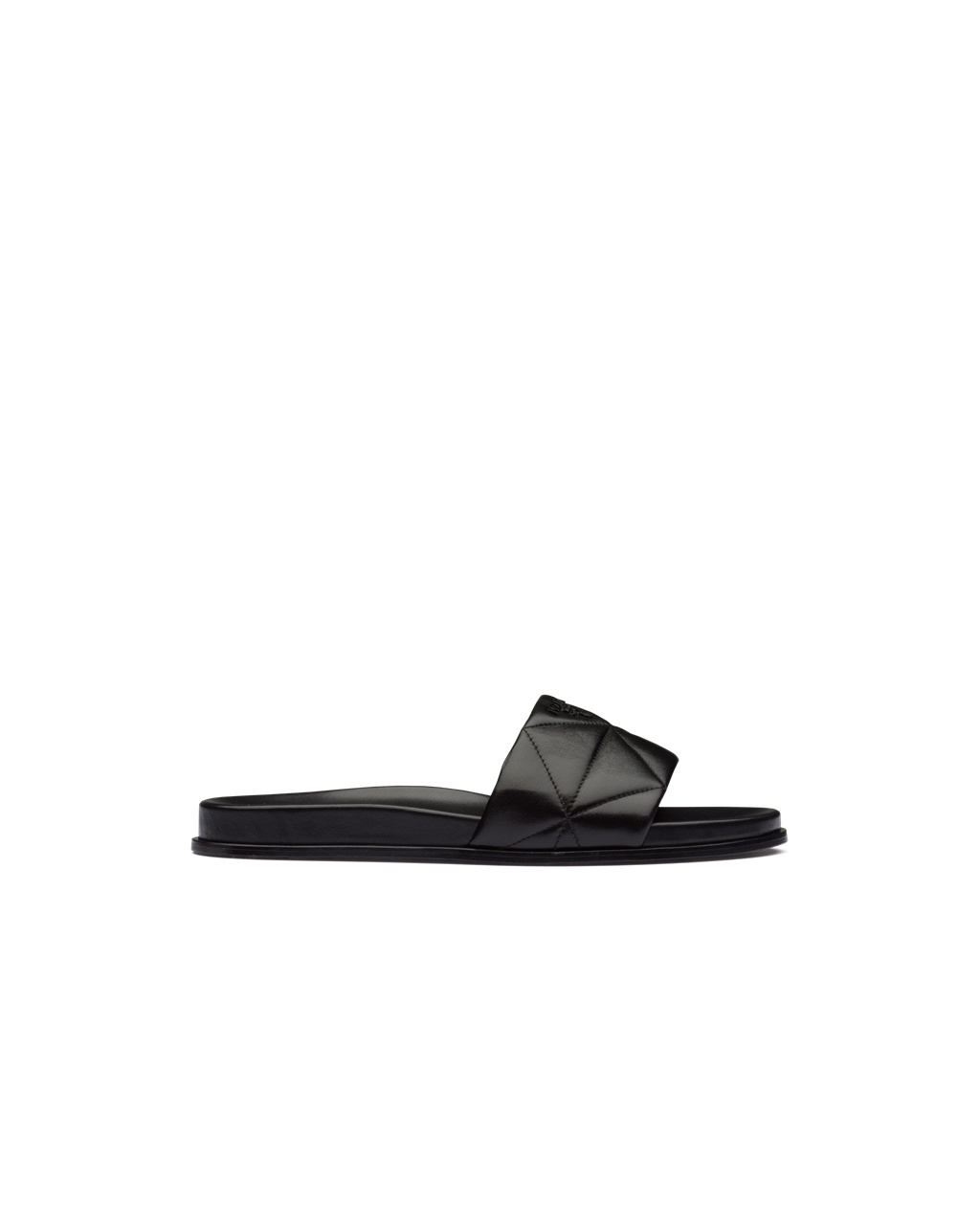 Prada Nappa Lær Slides Svarte | ZIWUXK496