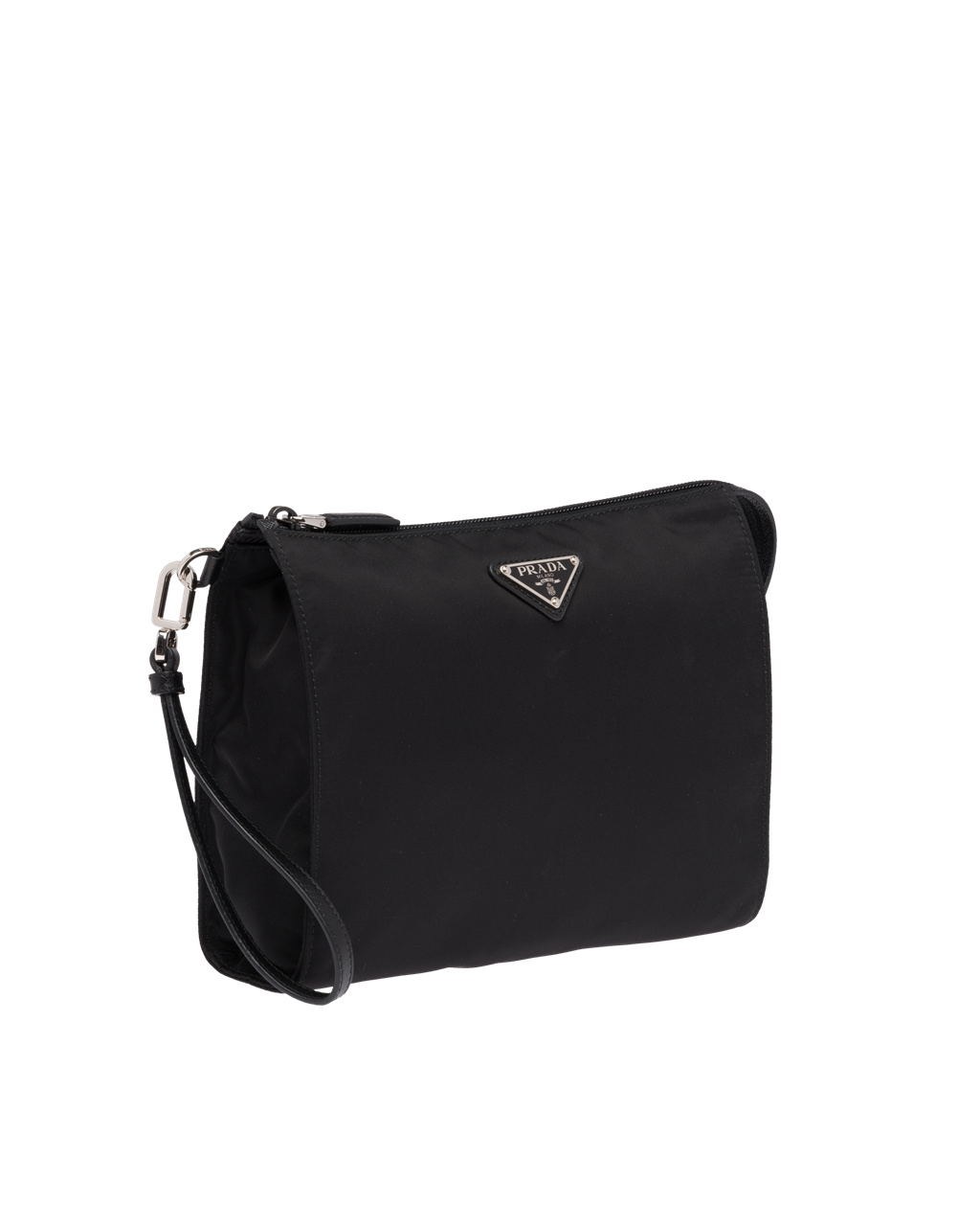 Prada Nylon And Saffiano Lær Pouch Svarte | 394-SAGVOM