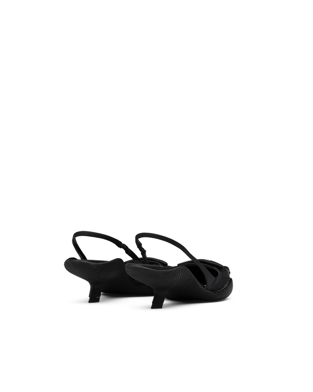 Prada Nylon Gabardine Slingback Pumps Svarte | 076-DMVNHT