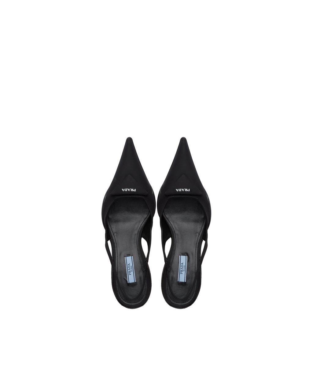 Prada Nylon Gabardine Slingback Pumps Svarte | 076-DMVNHT