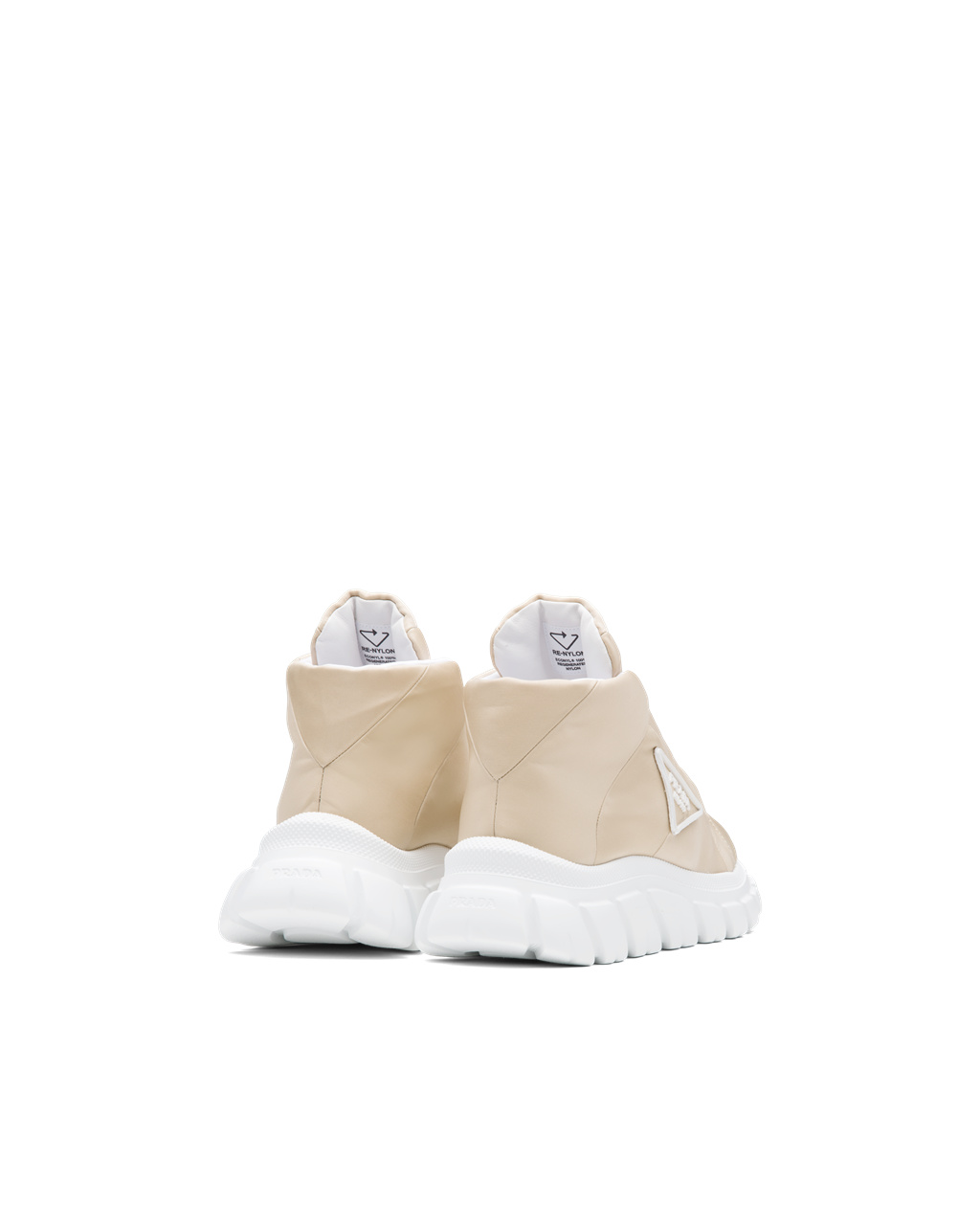 Prada Nylon Gabardine Sneakers Beige | TKQXSW934