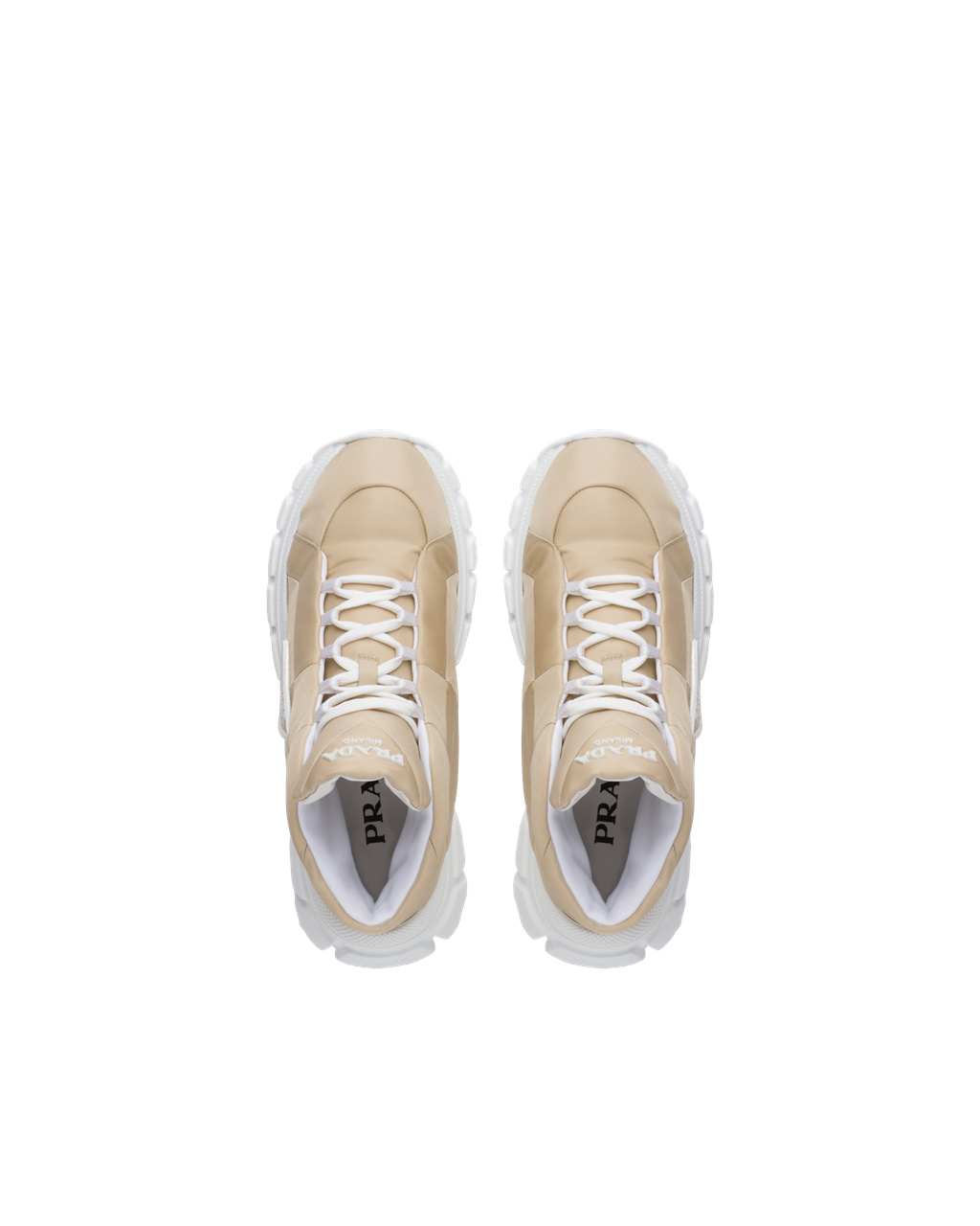 Prada Nylon Gabardine Sneakers Beige | TKQXSW934