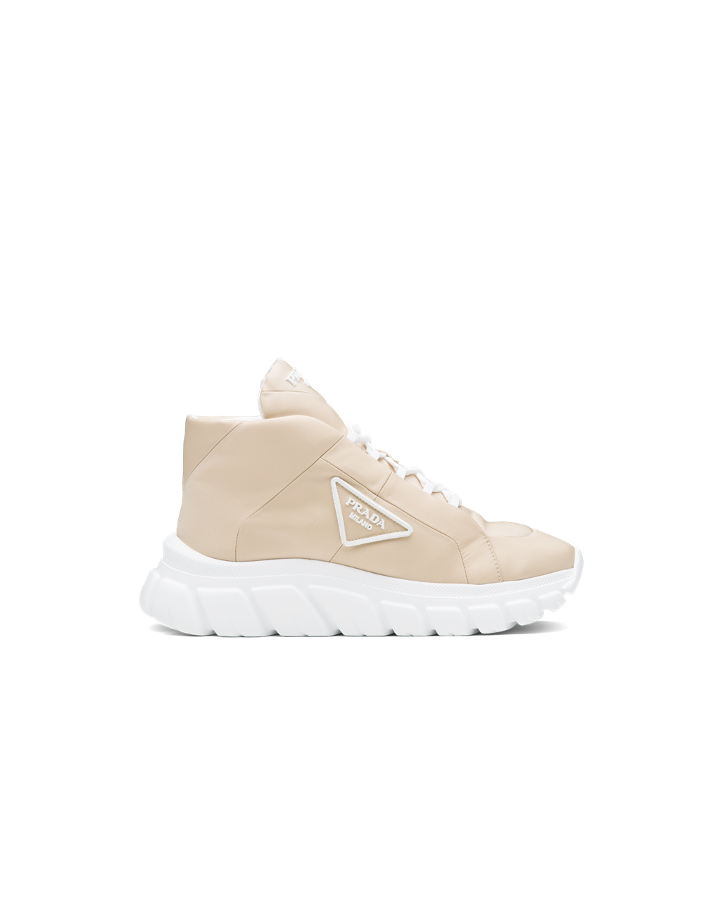 Prada Nylon Gabardine Sneakers Beige | TKQXSW934