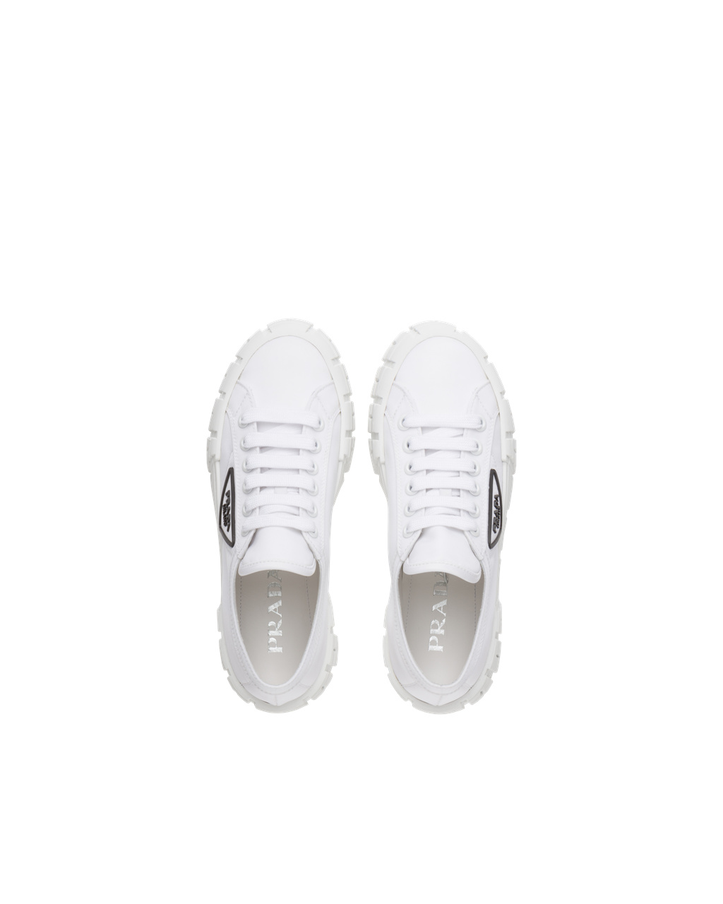 Prada Nylon Gabardine Sneakers Hvite Svarte | DJKESP093