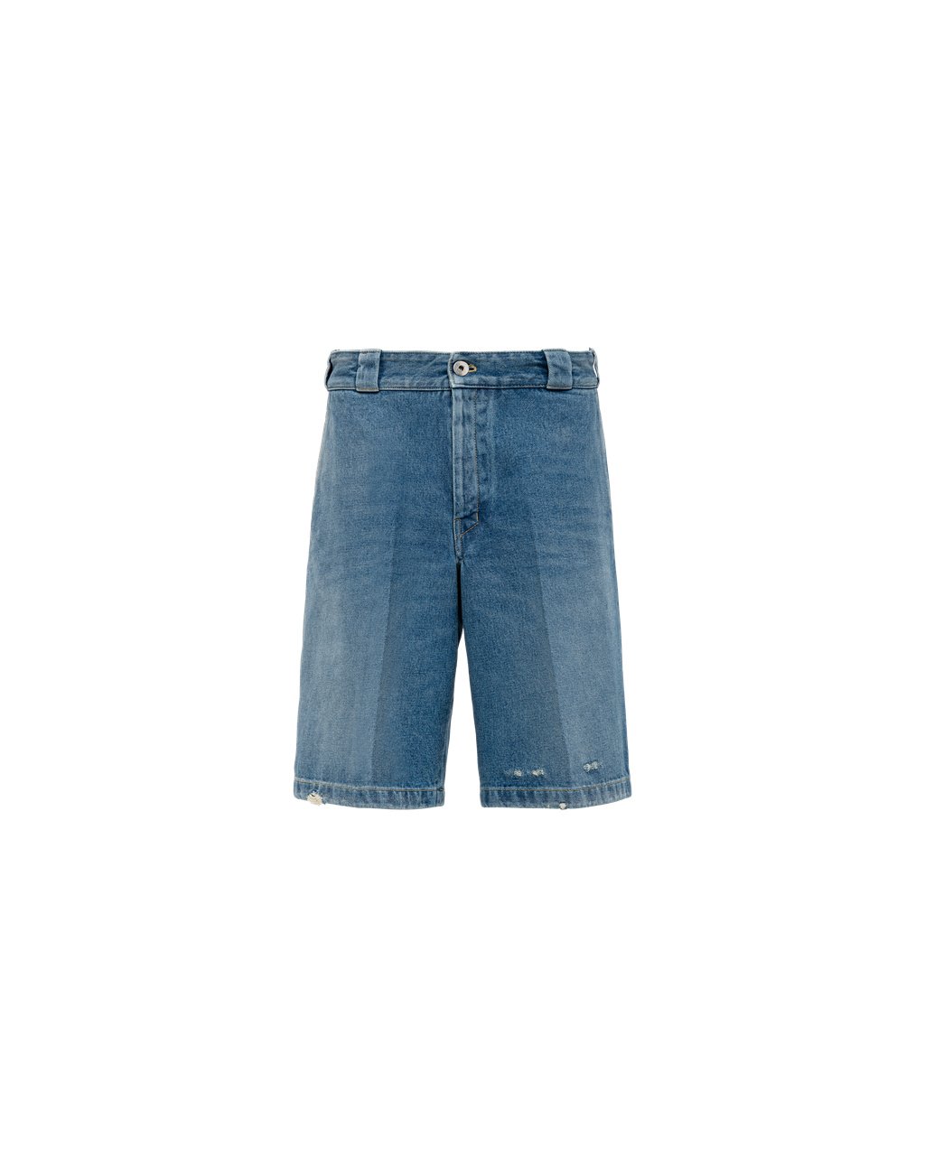 Prada Organic Denim Bermuda Shorts Marineblå | 608-VBRIAY